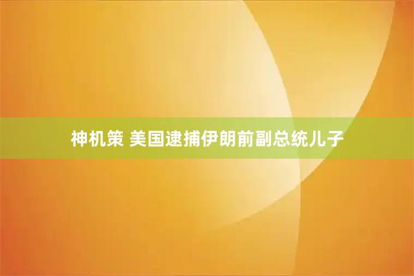 神机策 美国逮捕伊朗前副总统儿子